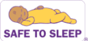 Safe to sleep NICHD image of sleeping baby